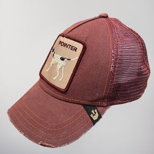 •Distressed Pointer Hunting Dog Trucker Hat